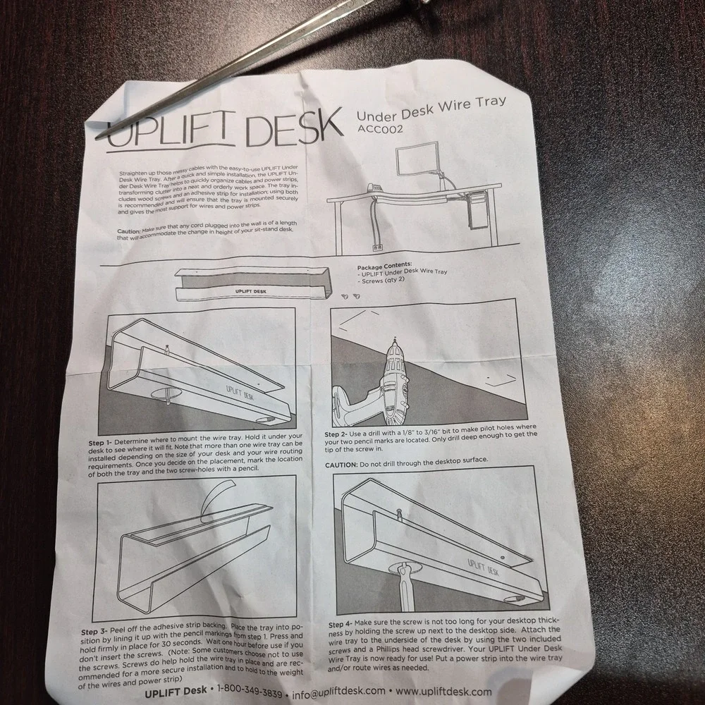 Advanced Wire Management Kit by Uplift Desk Premium Cable Organizer Cable Tray
